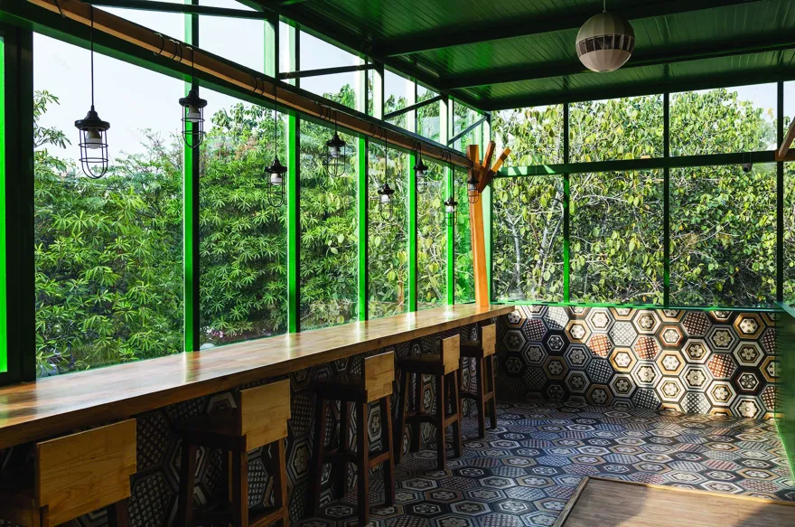 印度绿色健康餐厅的活力设计-13