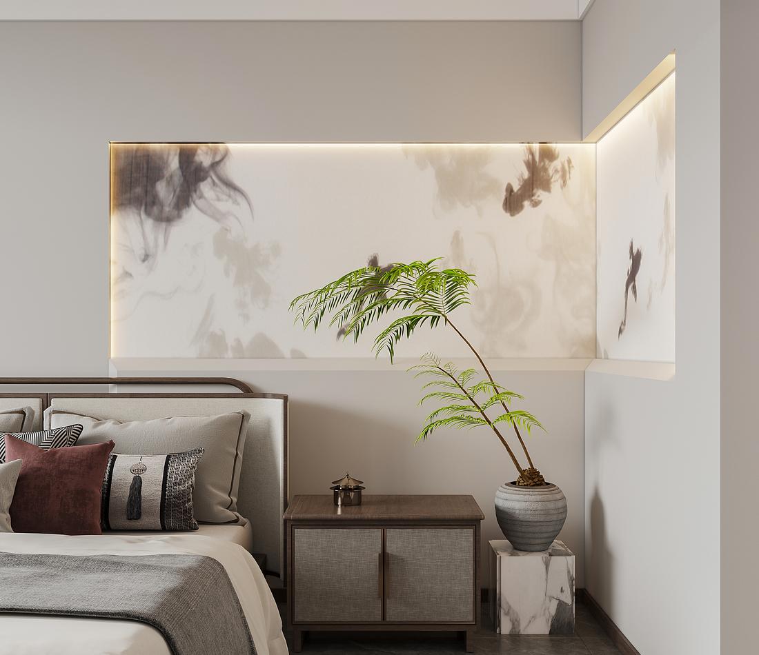 新中式平层设计丨点墨设计-18