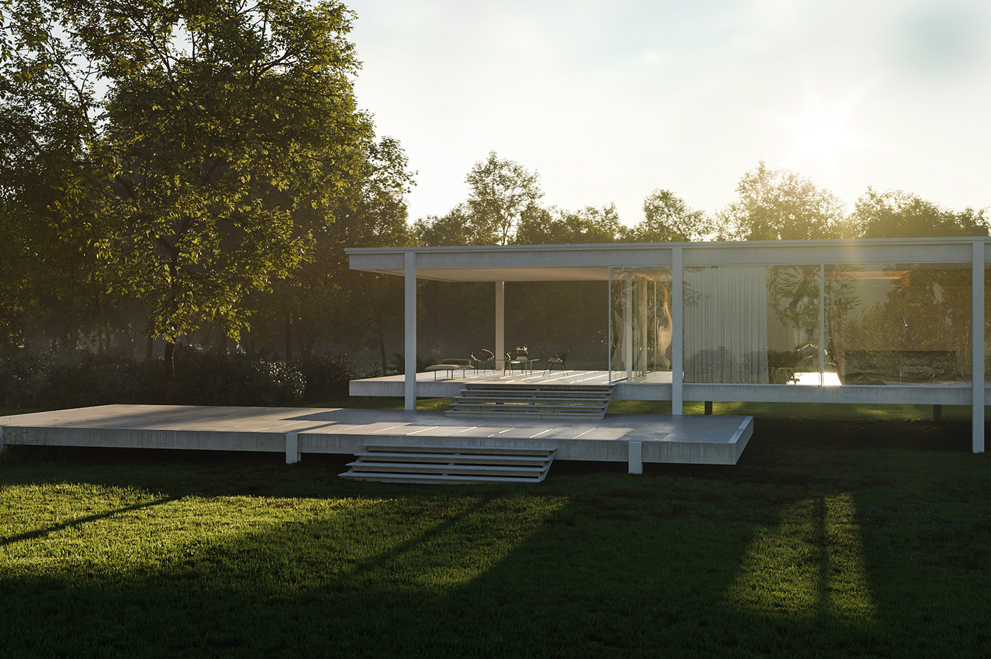 米斯·范·德·罗厄的玻璃别墅-5