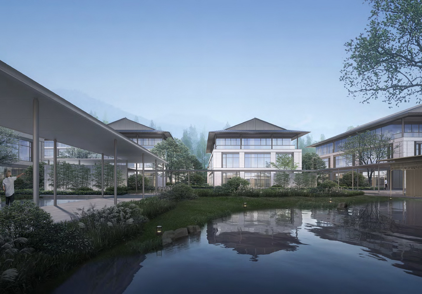 上海临港长兴科技园南区厂房+会馆+宿舍SU模型-1