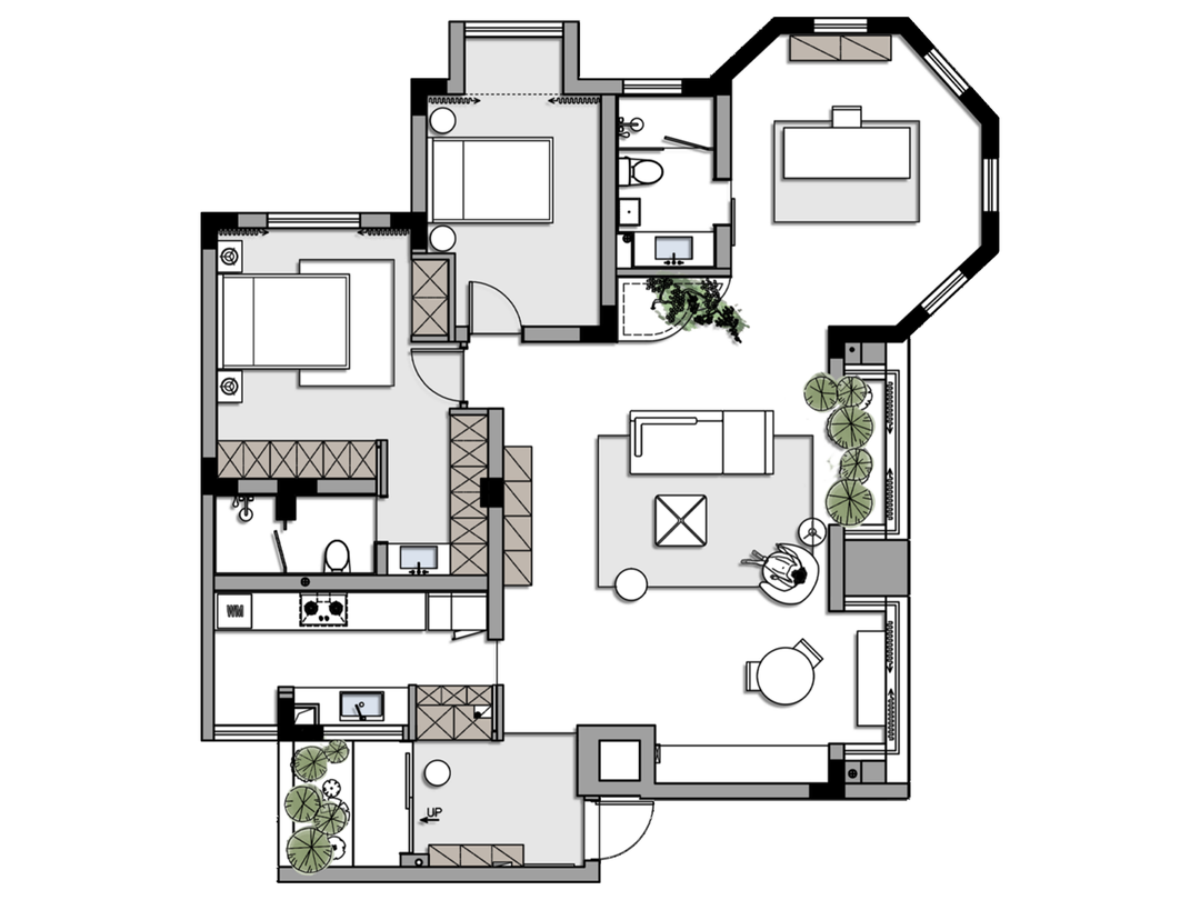 拾光悠然设计  移步异景的东方美学独居住宅设计-45