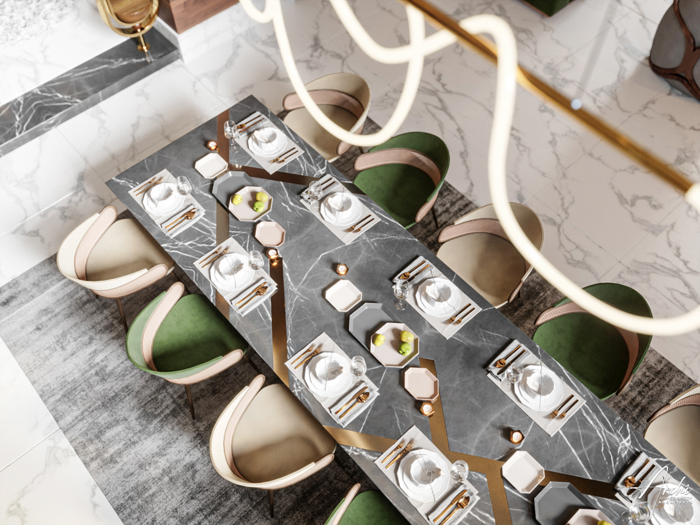 豪华餐饮和起居厅丨沙特阿拉伯利雅得-3