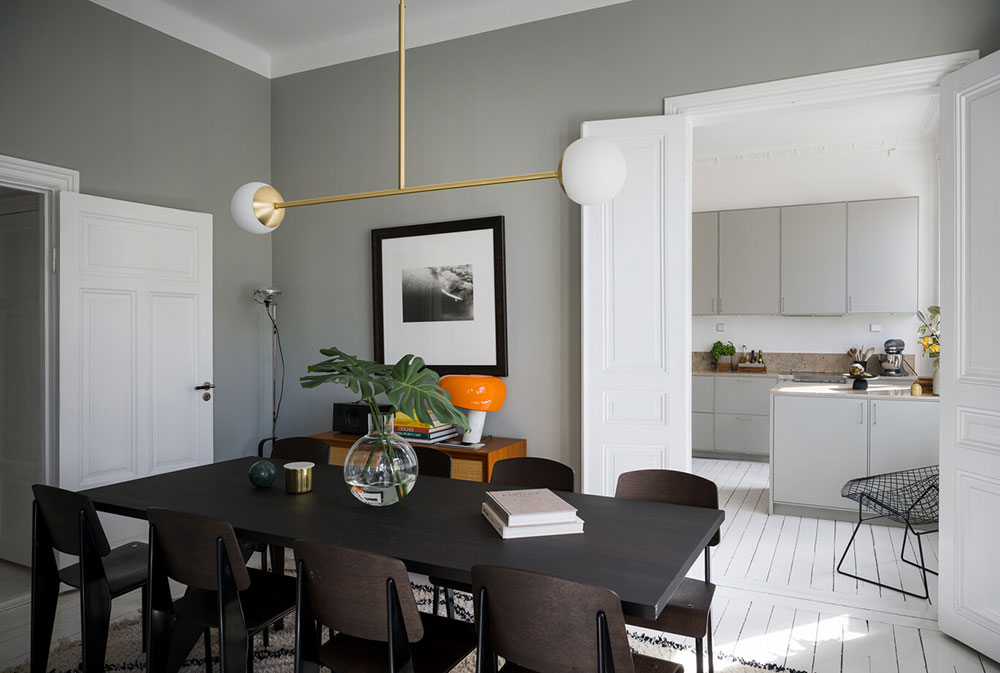 斯德哥尔摩橄榄绿公寓，冲浪板成独特装饰-21