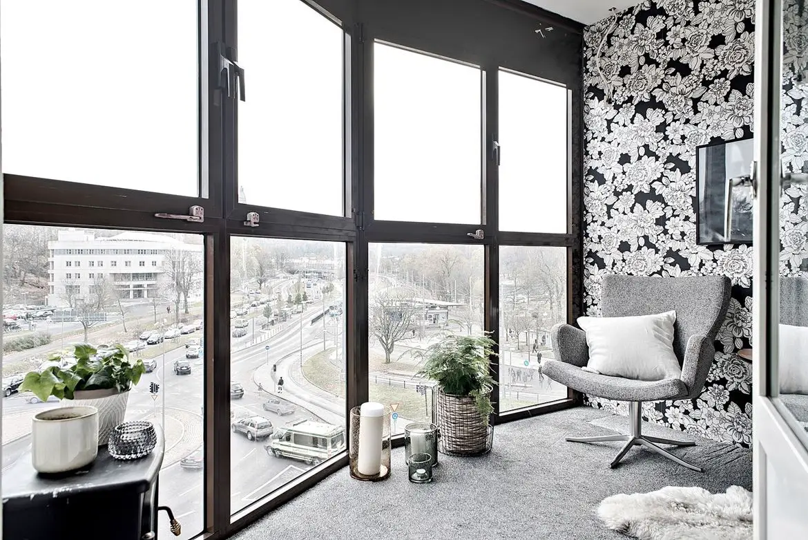 "弧形窗封闭的独特阳台 | Scandinave 风格公寓设计"-19