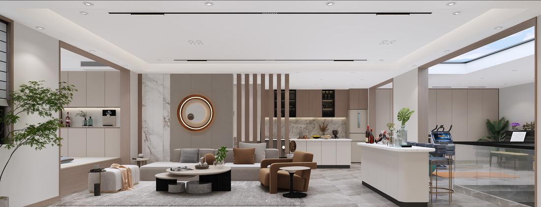 暖色系现代简约住宅设计-6