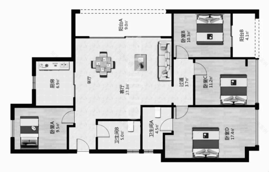 本空 · 139㎡复古慢生活(杭州杭樾润府精装修改造)丨中国杭州丨本空设计工作室-8