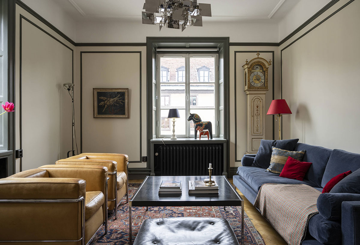 斯德哥尔摩 85 平米公寓 | 混搭风格与大胆艺术碰撞-1