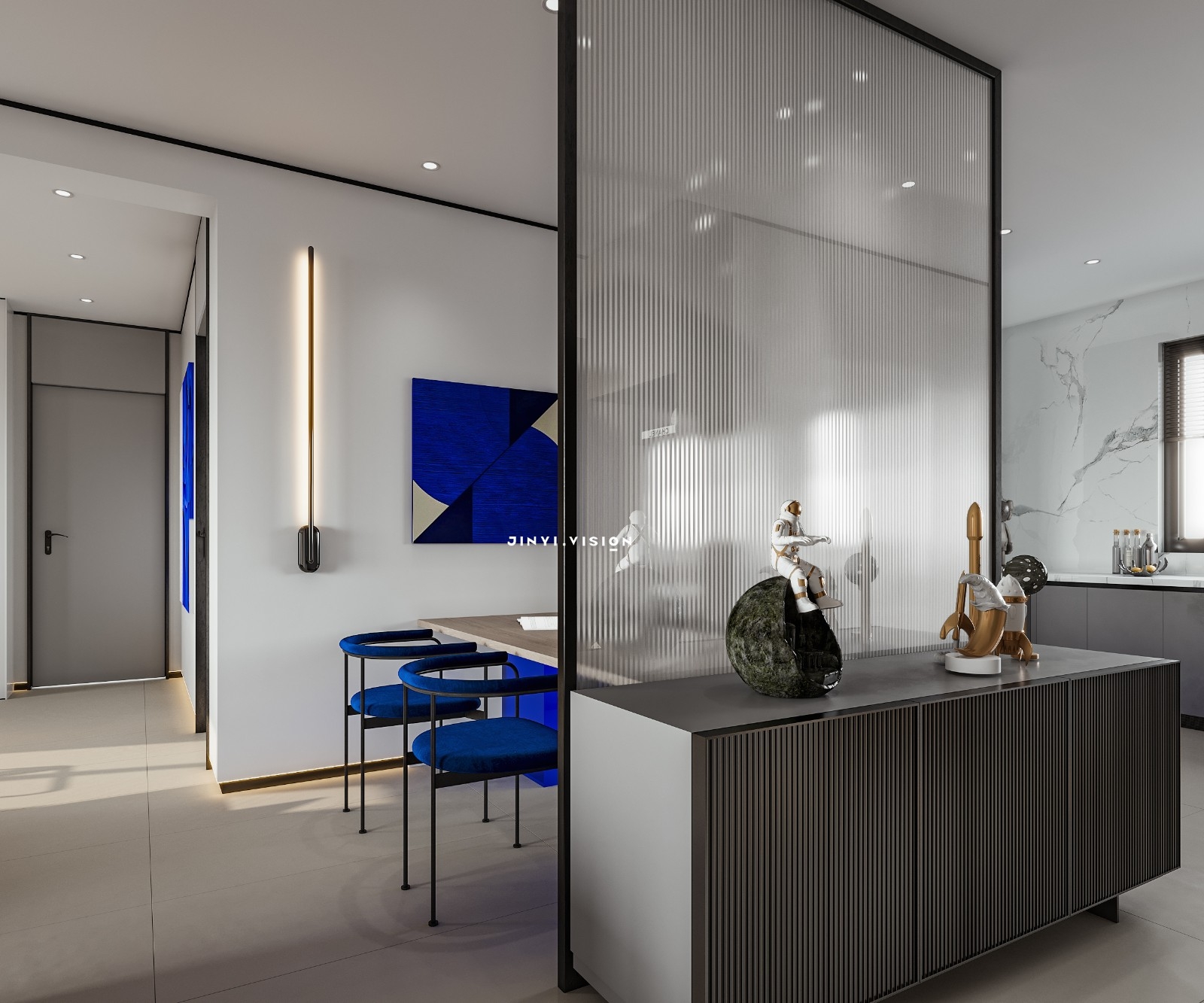 克莱因蓝跳色：极简空间里的高级松弛感-5