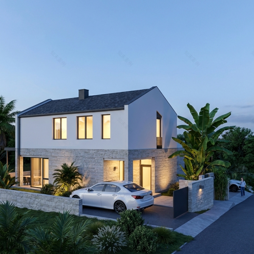 现代简约坡顶住宅丨Architecture OlaPopova architect-11