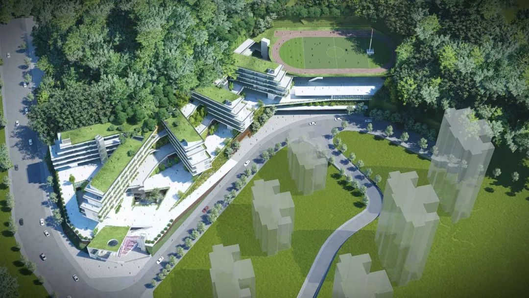 深圳福龙学校 | 绿色云端,伴山叠院-12