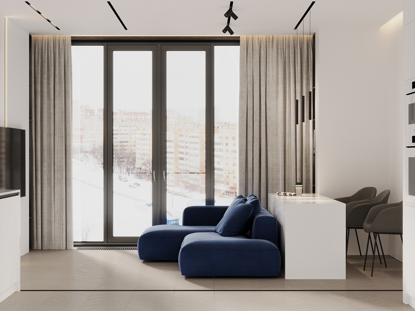 现代白色系 小户型空间-7