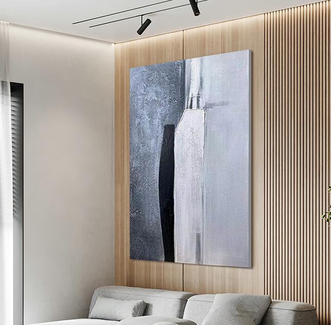 玄关装饰画厚肌理油画-7