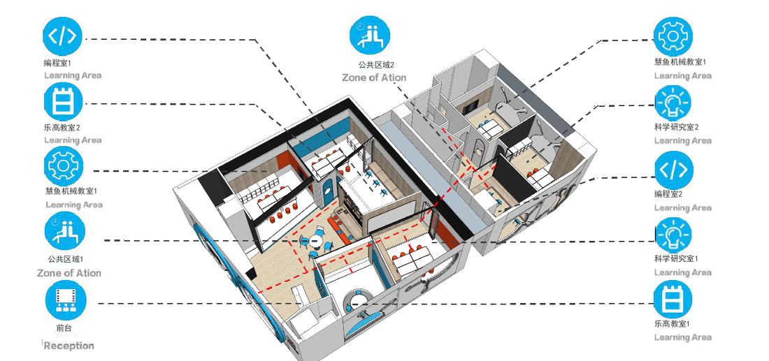 儿童教育培训基地创新设计，寓教于乐空间营造-18