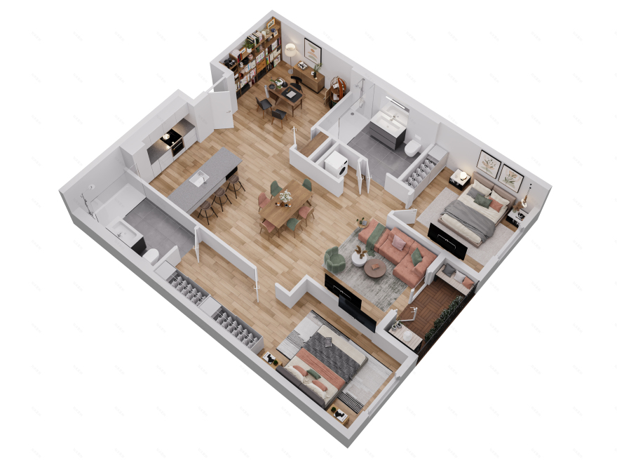 Steep and Bird's eye views with measurements-23