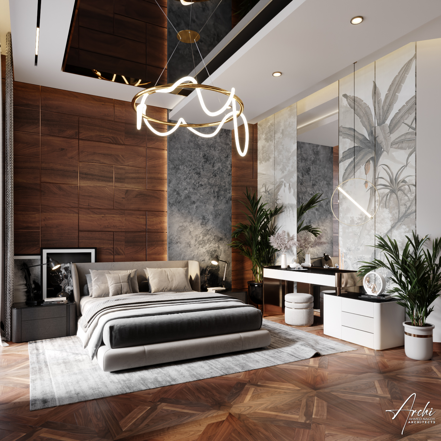 豪华现代卧室丨阿联酋迪拜丨ARCHI  ARCHITECTS-5