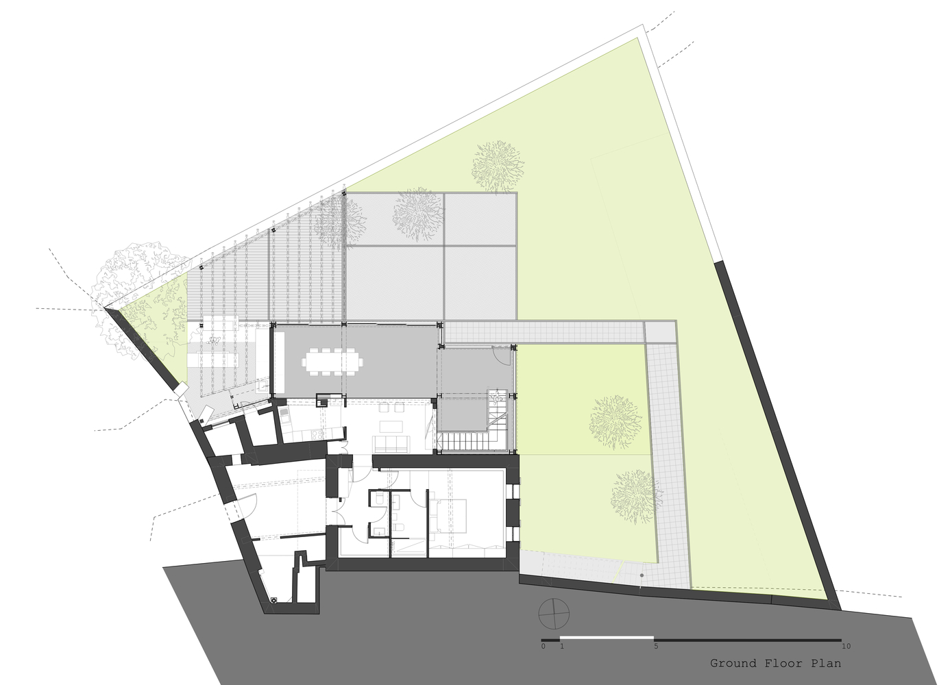 希腊山间住宅的现代钢结构玻璃延伸-11