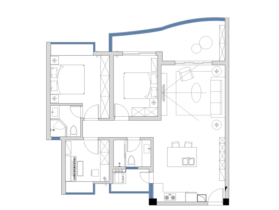 30 年老宅逆袭,59㎡简约灰色空间的层叠魅力-16