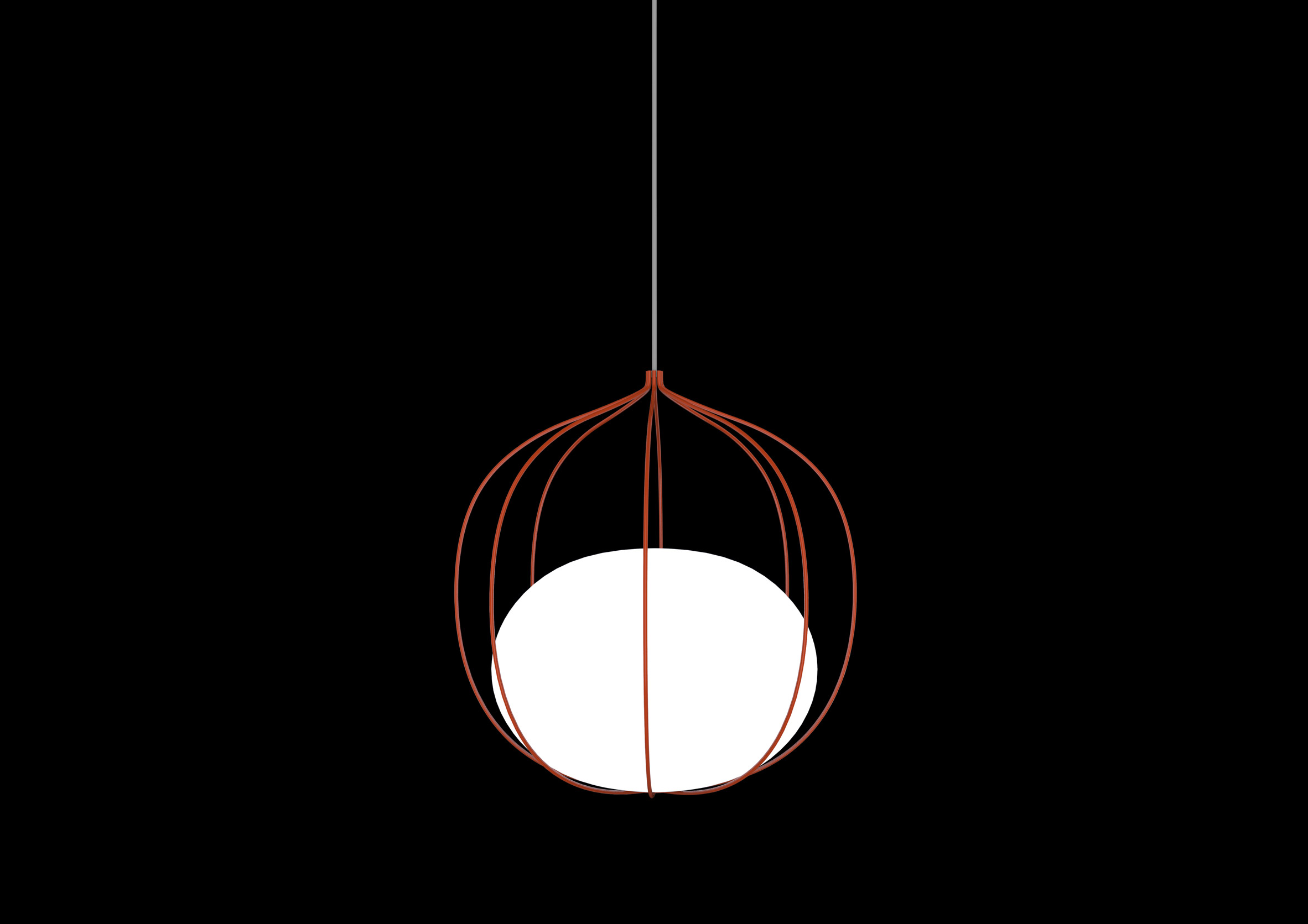 Front's Hoop lamp features glass pendant trapped inside wire cage-12