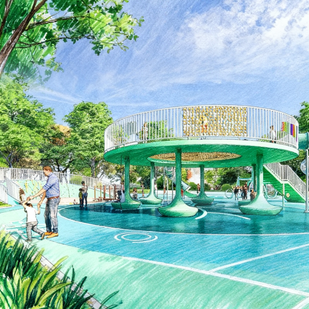 深圳城市记忆洪湖公园：荷塘月色主题儿童乐园丨龙祥康体设计施工整体案例-67