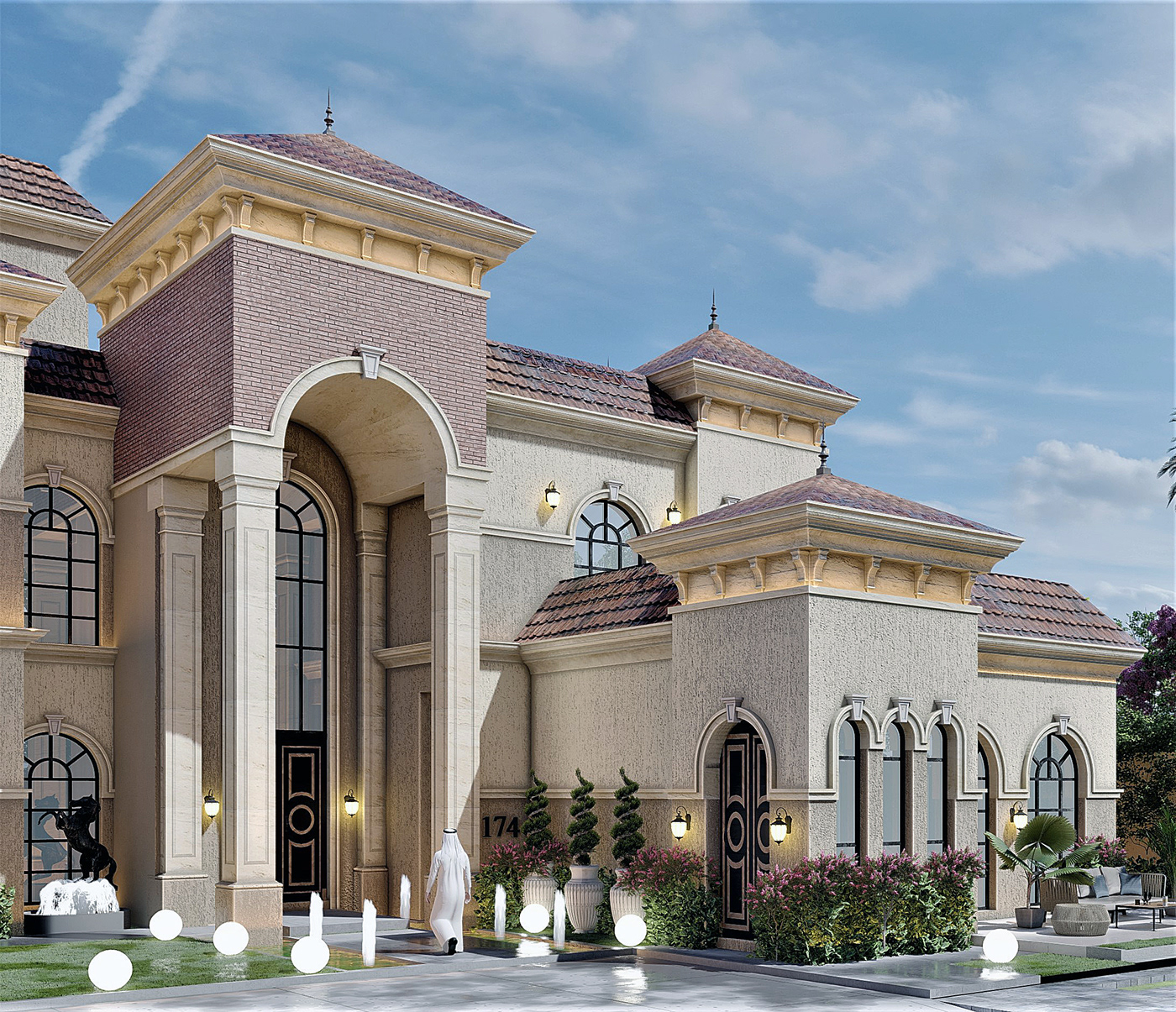 Anastasiya Gushchina丨别墅建筑丨Exterior & Landscape Design For H.Y.A.H Abu Dhabi ,UAE.-0