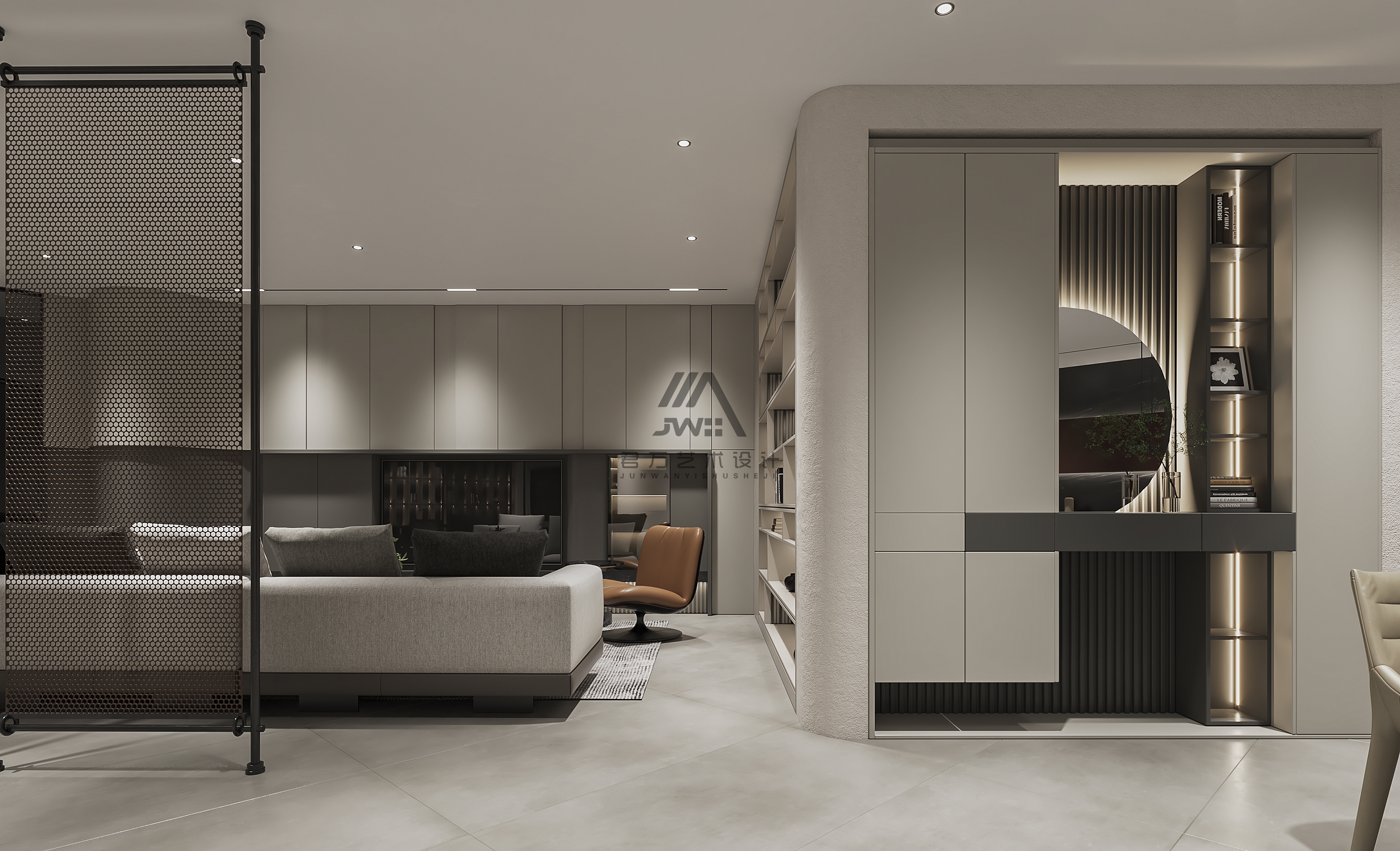 灰白简约随光影转室内设计丨君 one 设计-9