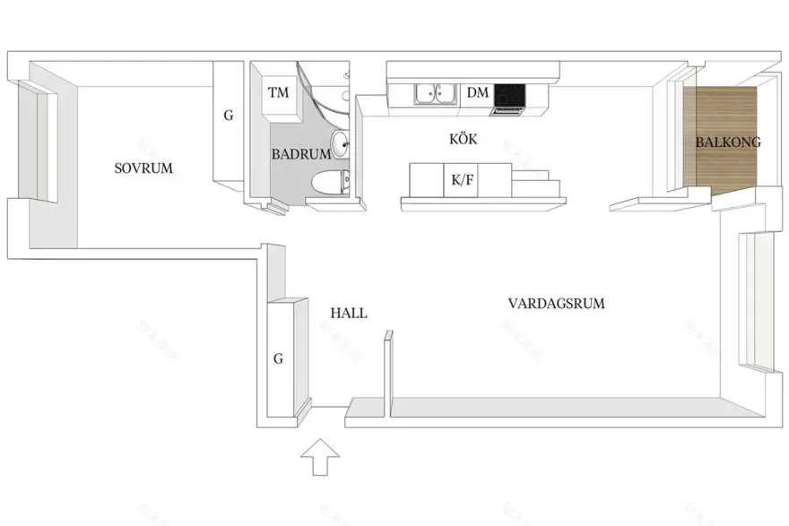 瑞典 72m²禅意家居设计-19