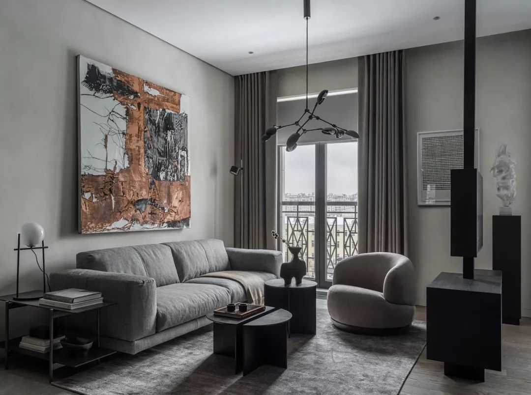 65㎡深色公寓设计丨Svetlana Herzen-0