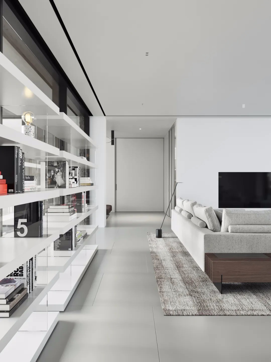 乌克兰现代极简白的居住空间-11