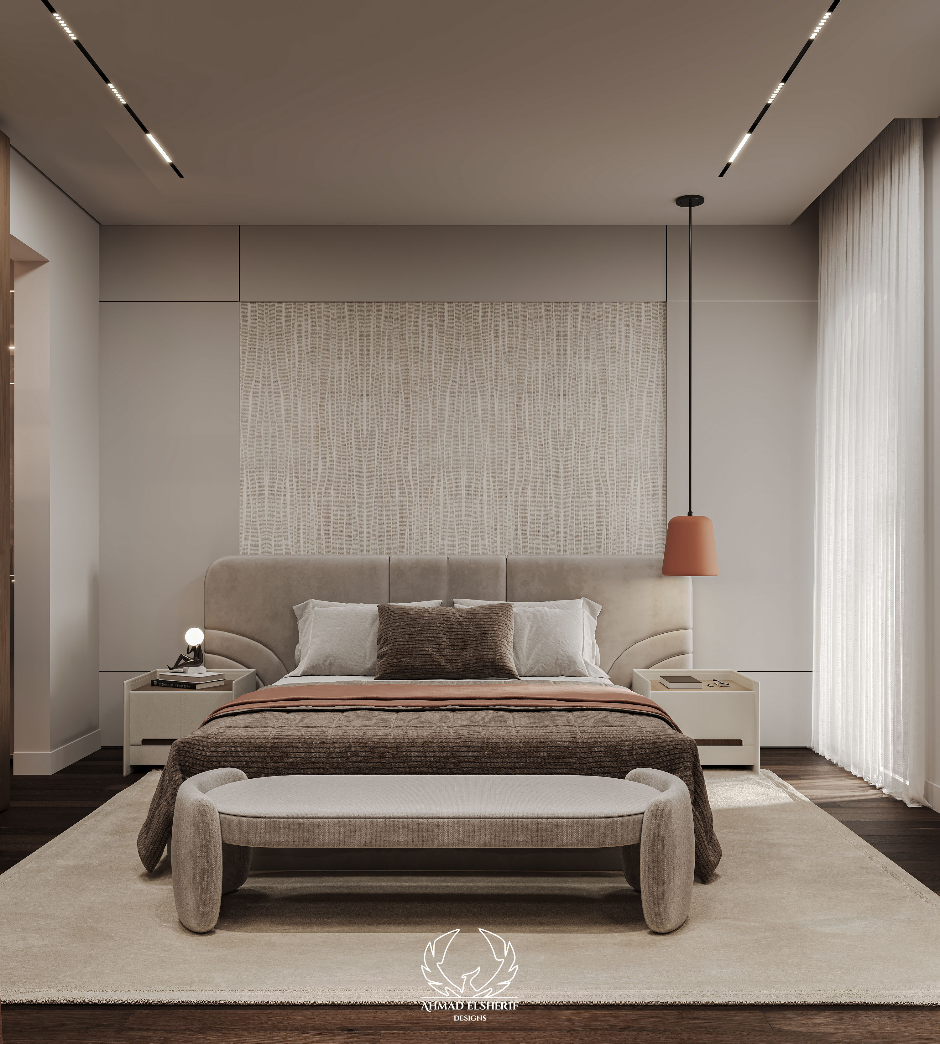 宁静主卧设计丨Egypt丨AHMAD ELSHERIF DESIGNS-5