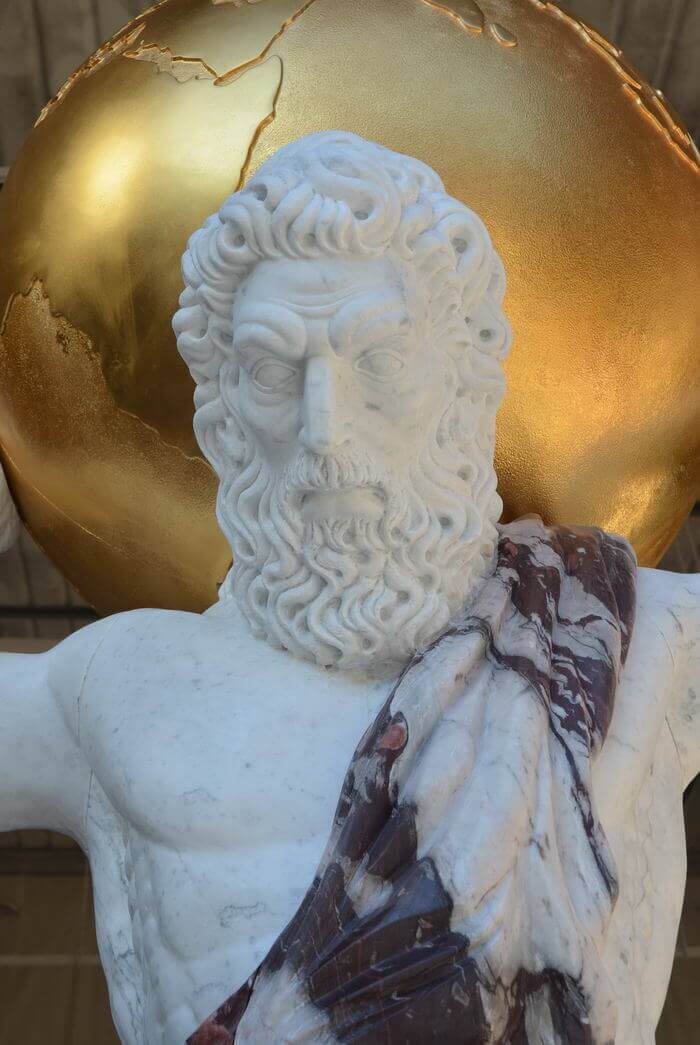 Scultura Atlante tuttotondo in marmo Bianco Carrara | Arte2000-8