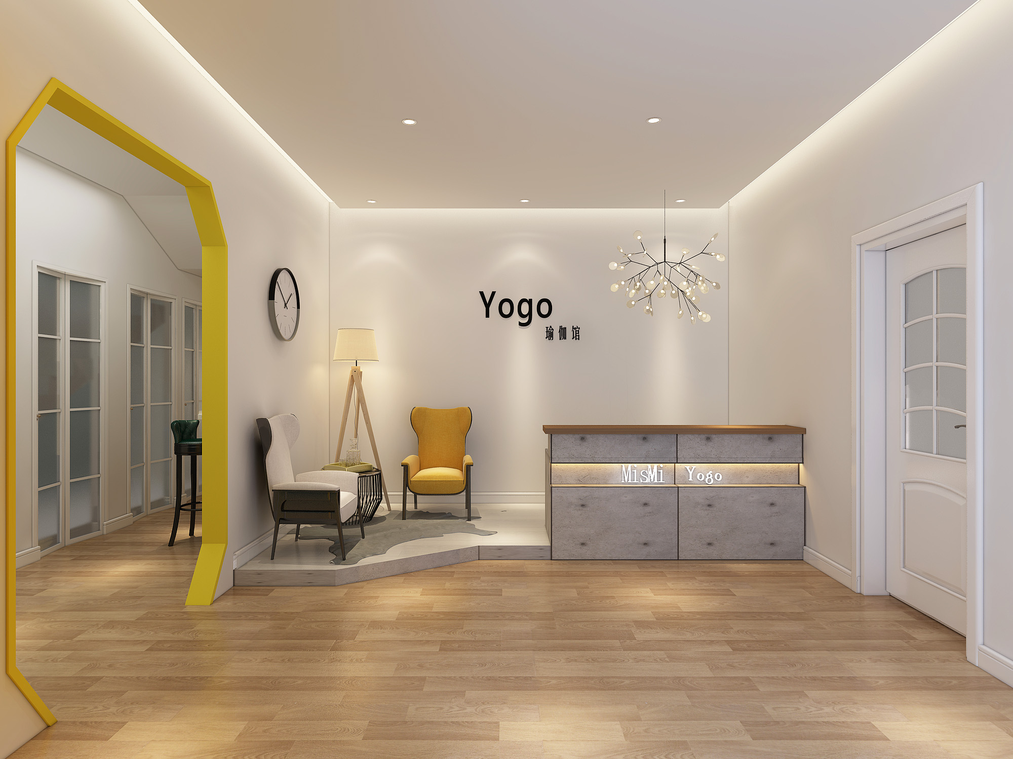 双斌设计打造 150 平米瑜伽馆,绿色楼梯间成亮点-14