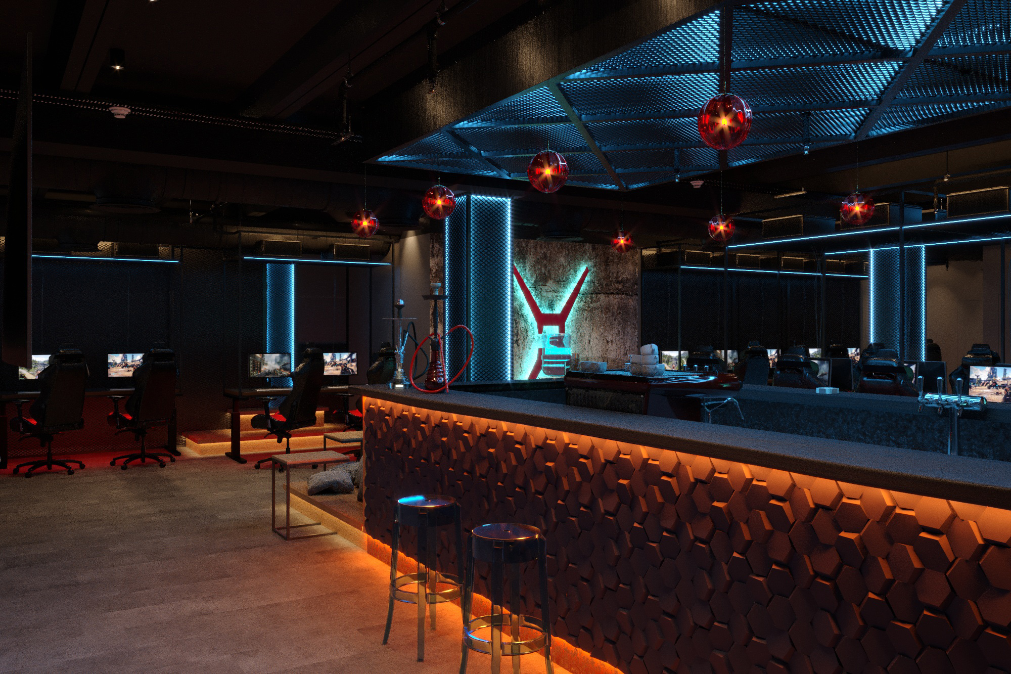 Кибер клуб X3 200м² — портфолио бюро ARXY-10