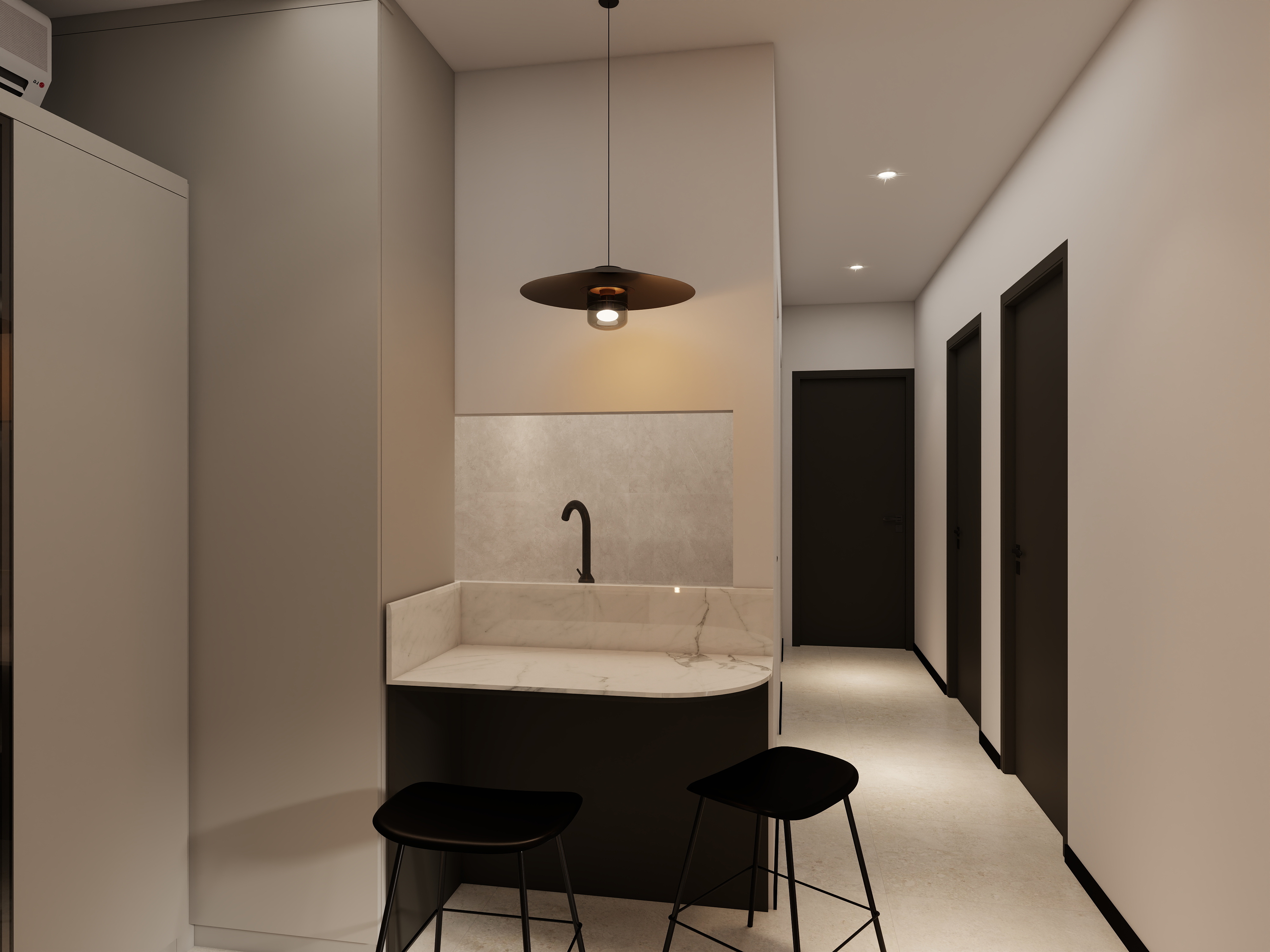 Chuo Chu Kang condo: Monochrome Black & White Design-9