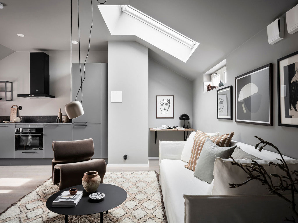 35 平米灰调顶楼公寓，独特设计展现极致空间魅力-4