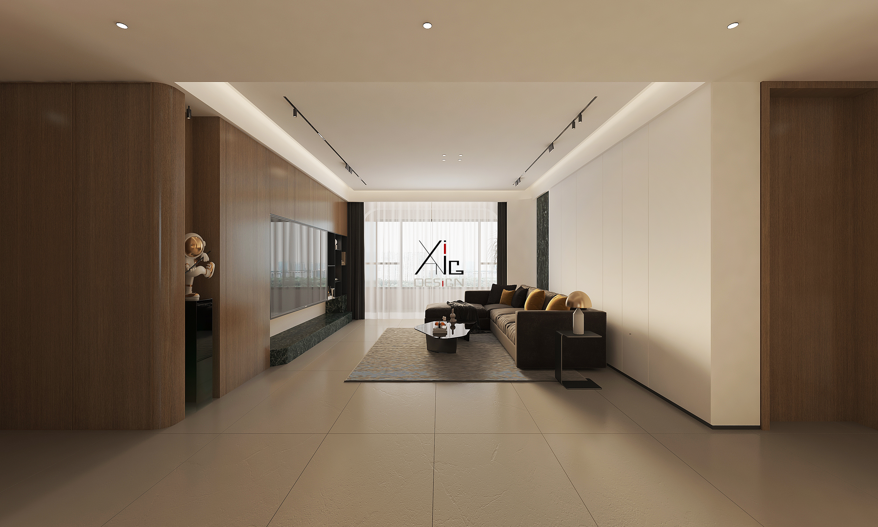 维多利亚五期焦糖色现代简约风格设计丨中国石家庄丨阿召-8