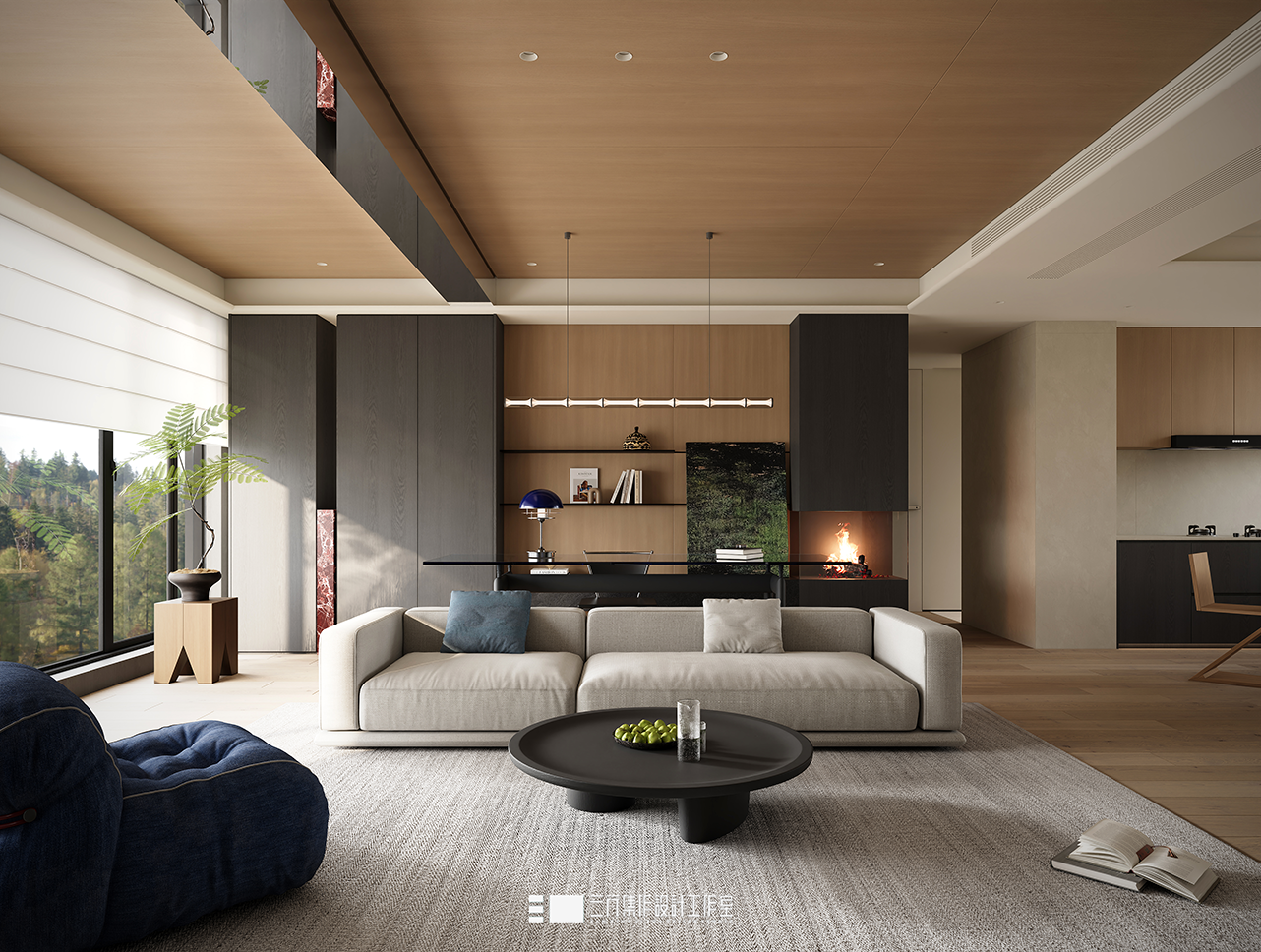 新作 143m² • 黑白木质调,极简明净丨三行集作设计工作室-19