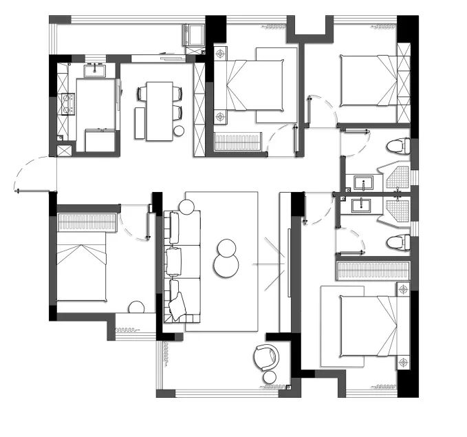 回归之家 · 水泥柱为中心的通透空间设计丨你好美家-4