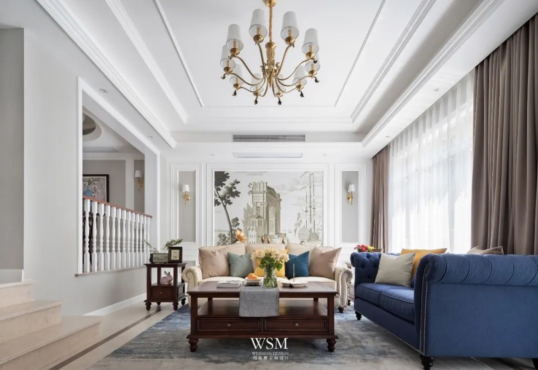 苏州明珠城 400 平米美式私宅，打造浪漫复古生活空间-5