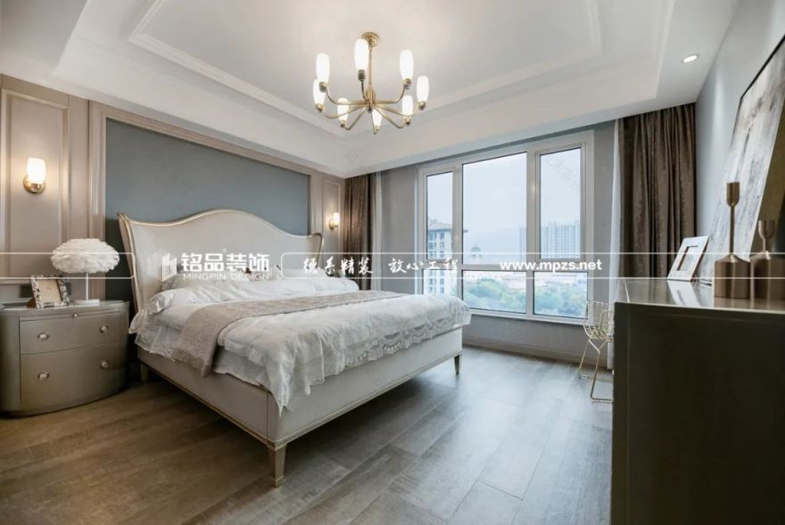 150㎡美式轻奢婚房,沁蓝米咖配色展现小资情调-53