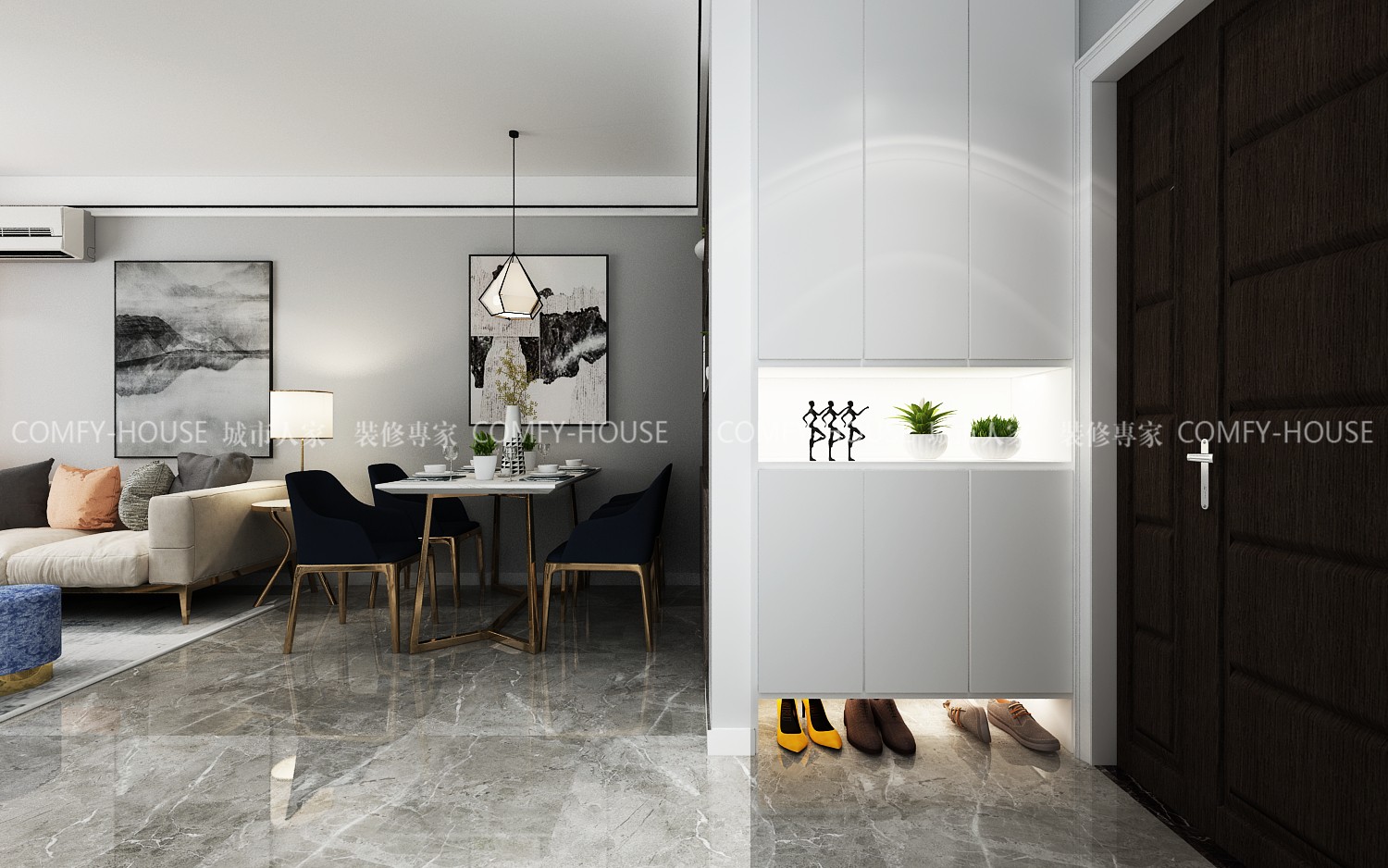 中新国际城 95 平现代简约婚房设计-5