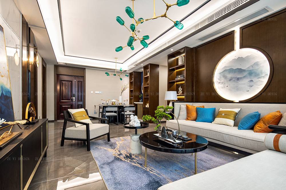 衢州开化 128㎡新中式楼盘样板房设计-12