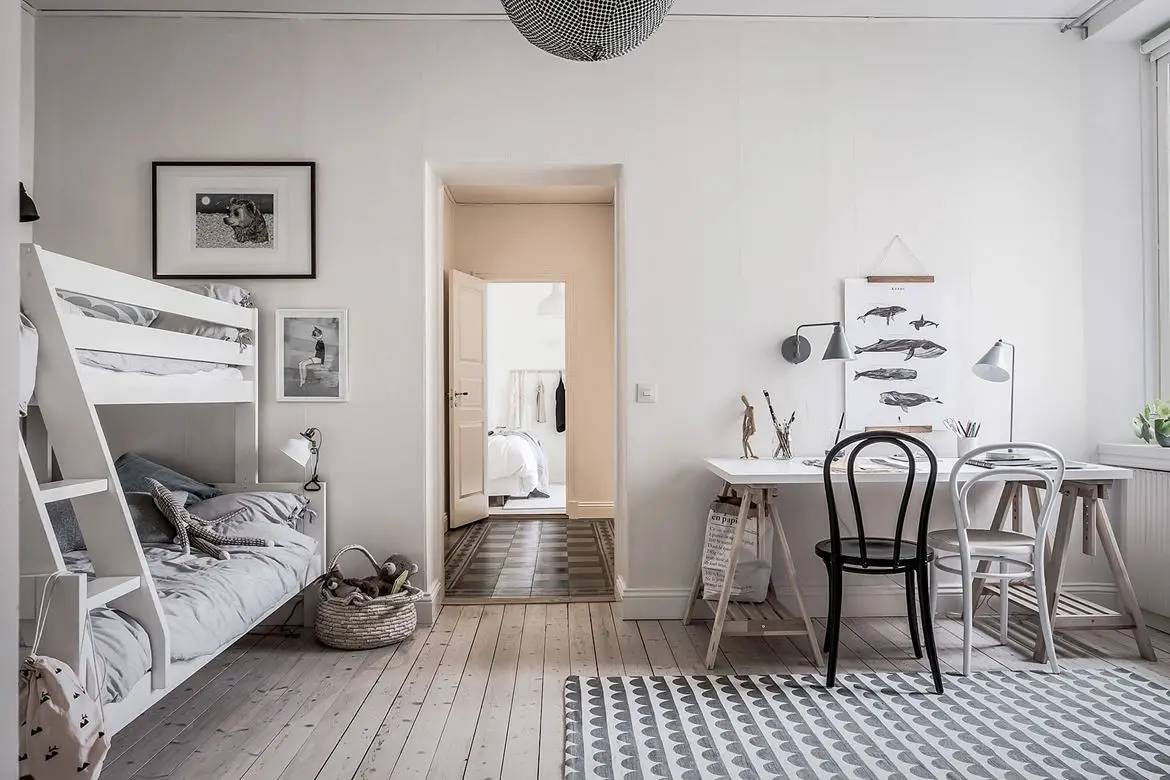 瑞典 113 平米中性色调家庭公寓-13