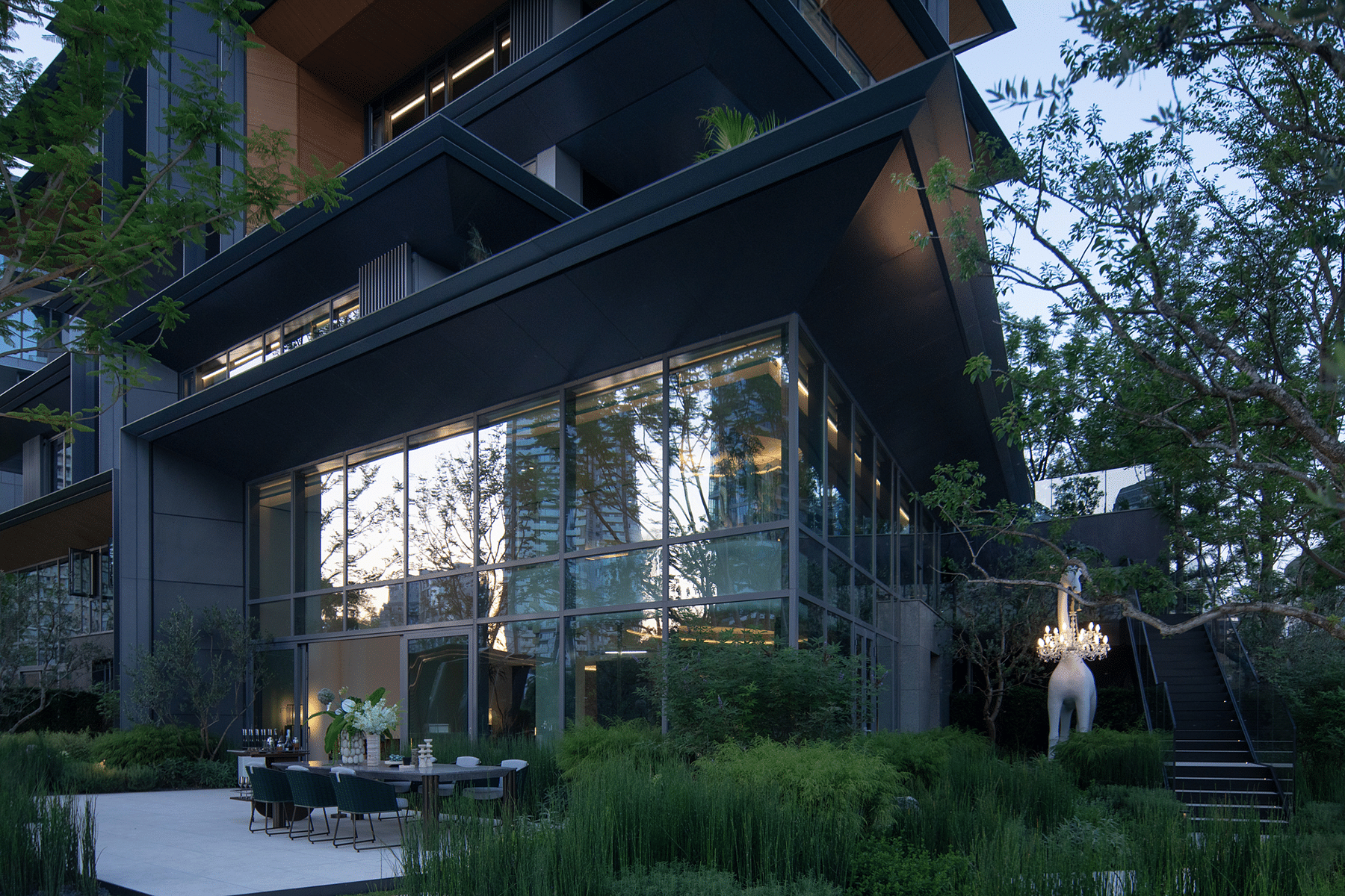 成都麓湖黑石岛垂直五联排别墅丨中国成都丨line+ studio-60