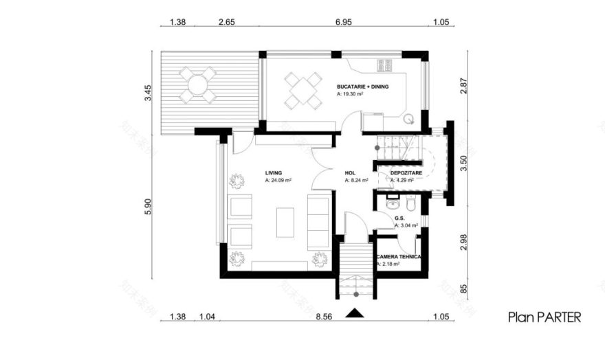 带一层和2间卧室的房屋项目-10