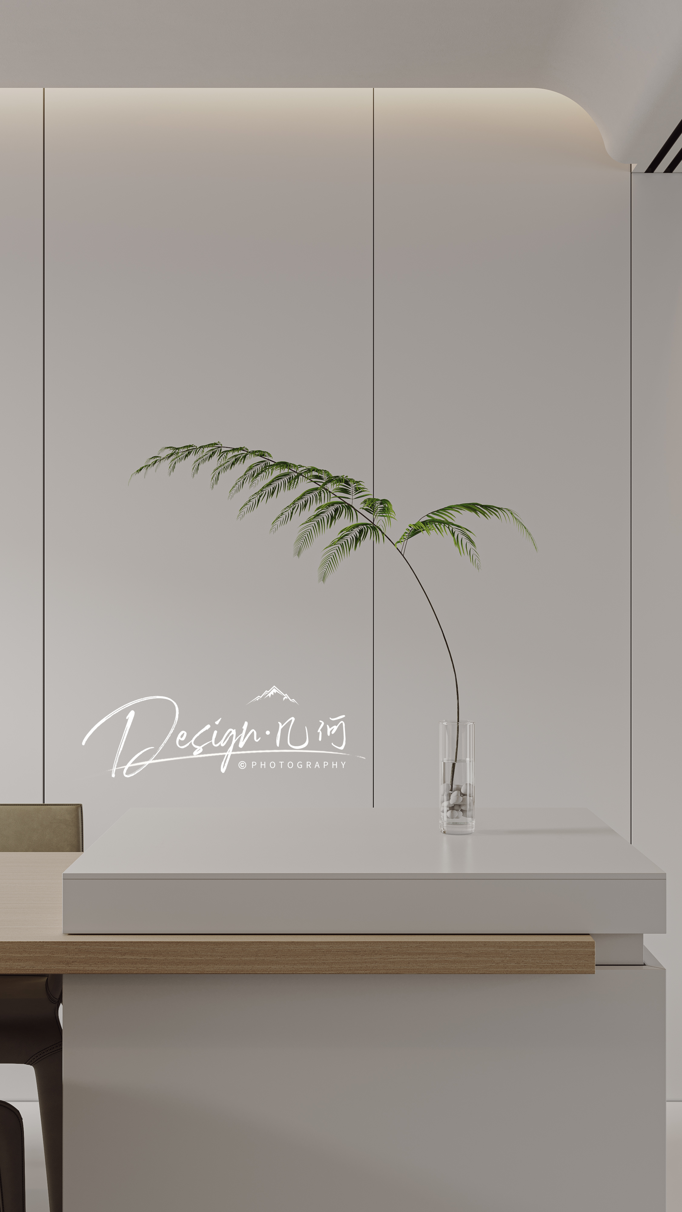 几何空间视觉表现 | 江山赋原木风现代客餐厅-12