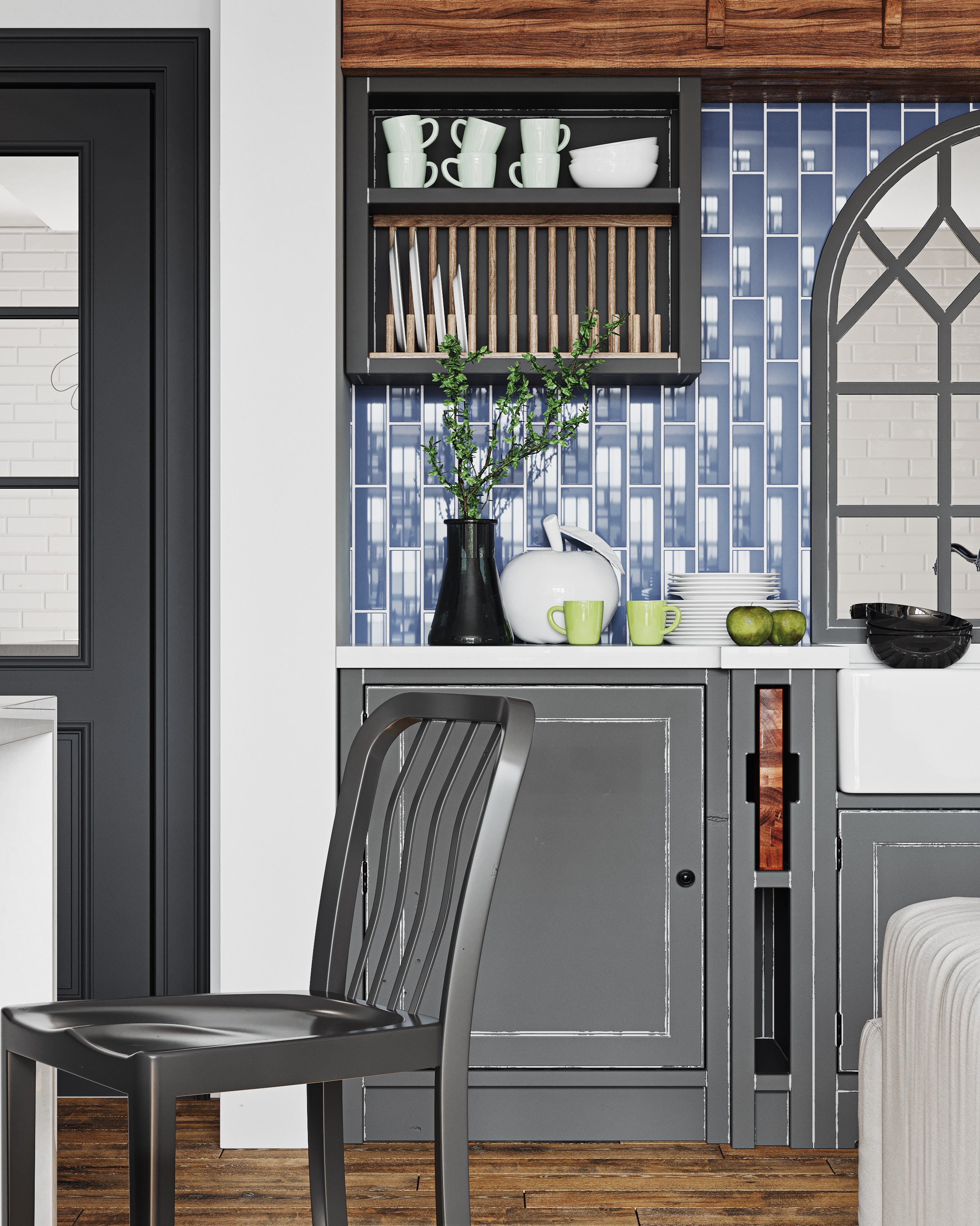 现代居家客餐场景渲染作品-8