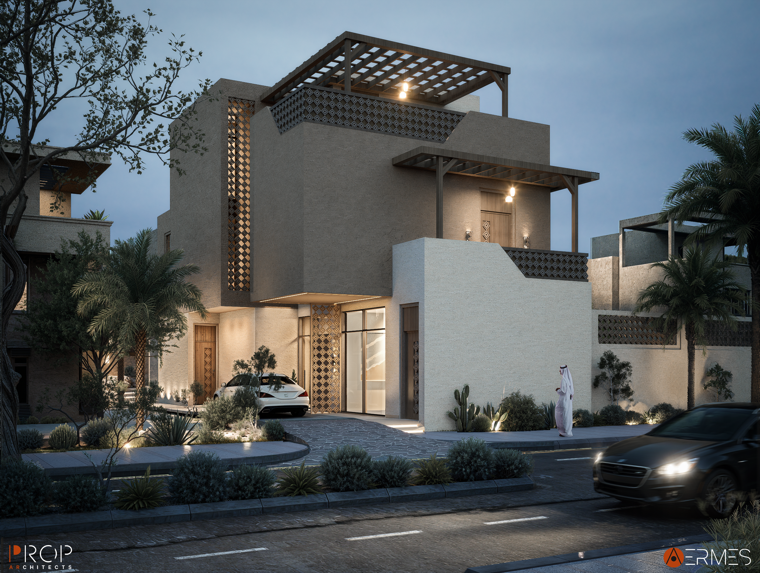 别墅外立面及景观丨沙特阿拉伯丨PROP & AERMES ARCHITECTS-10
