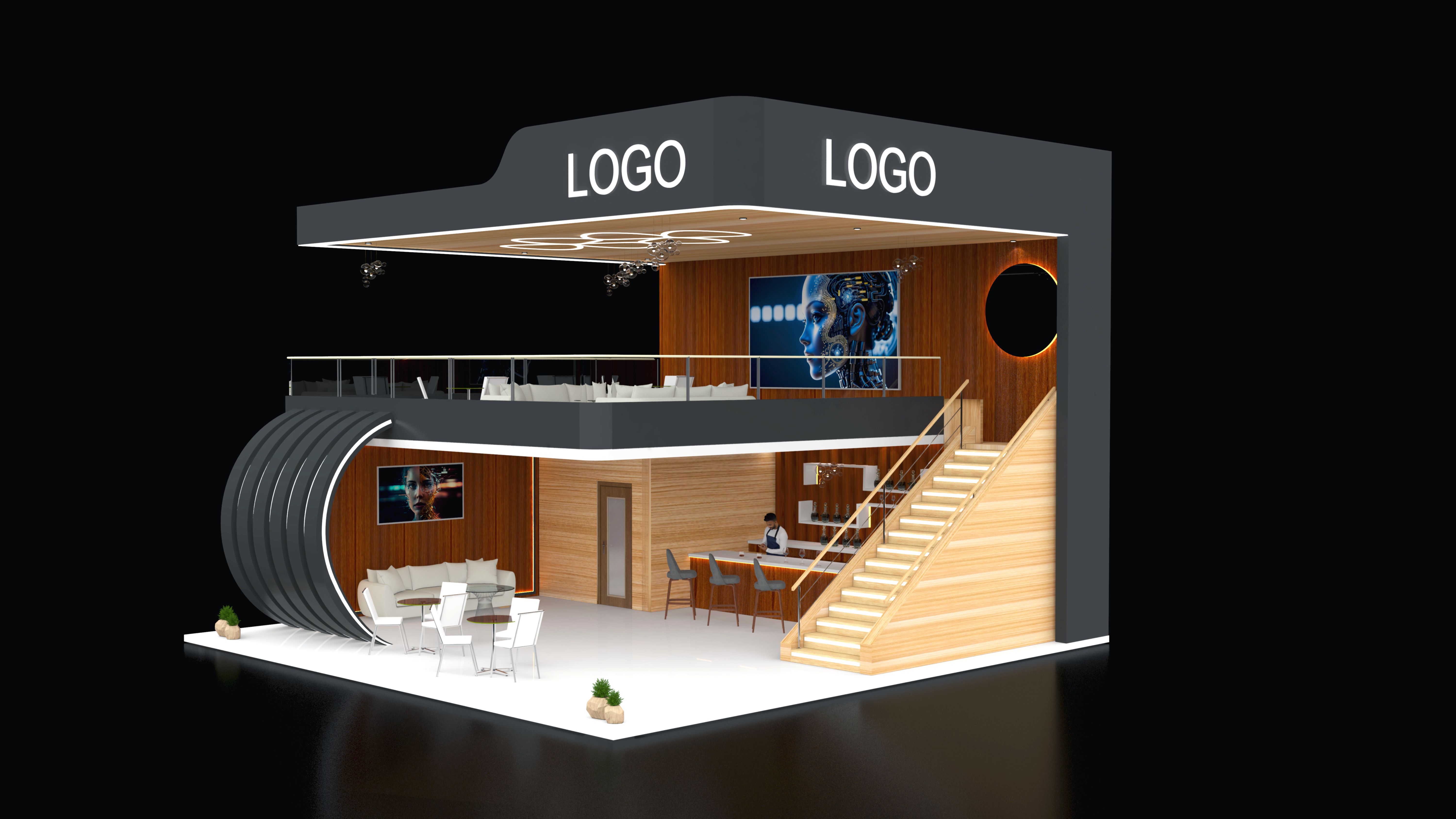 双层巴士摊位设计-1