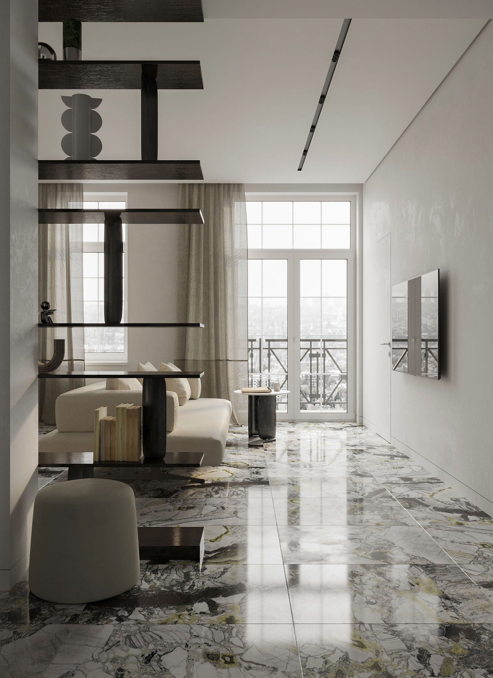 70㎡中性简约空间设计-1