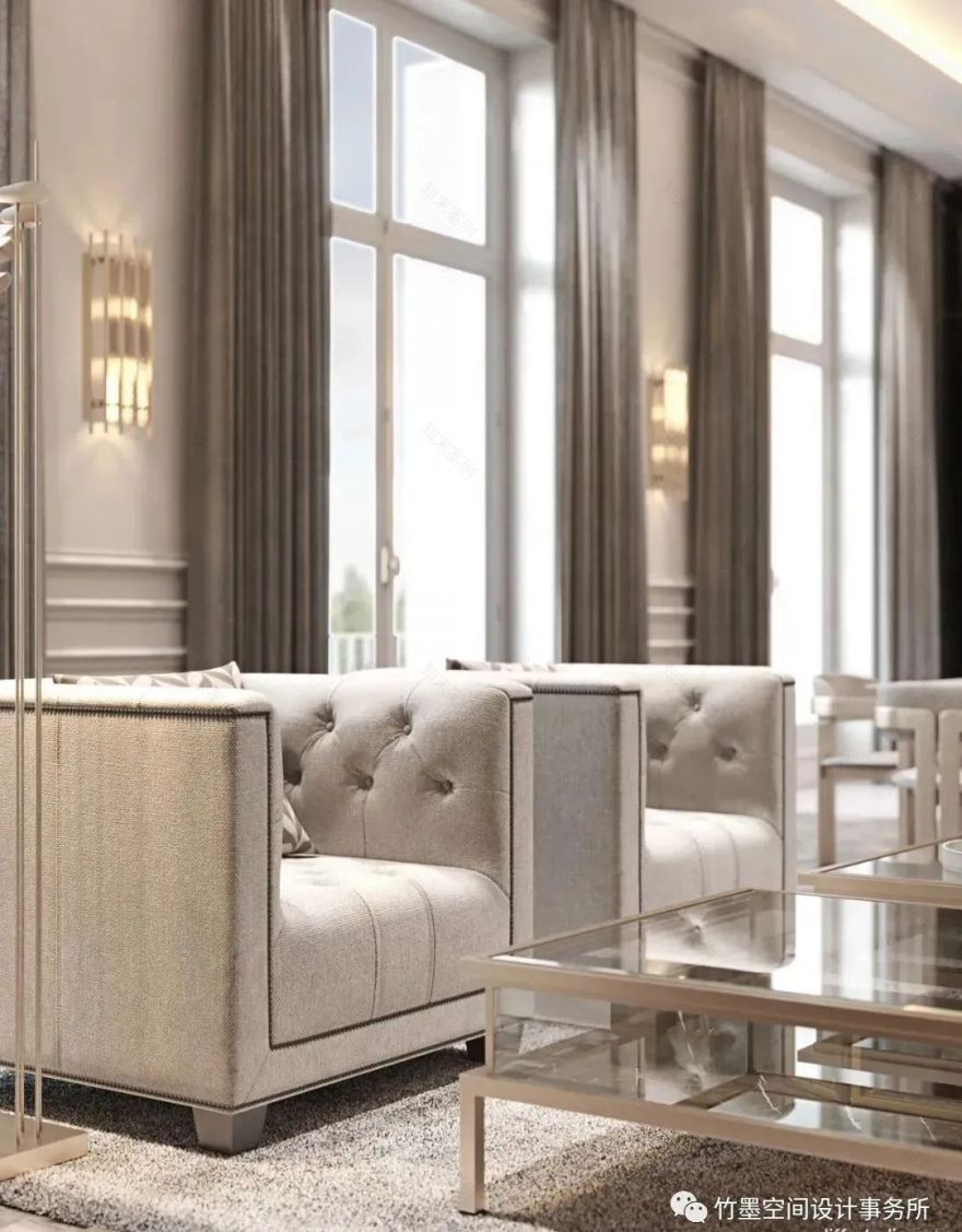 法式轻奢之美·竹墨空间设计事务所 200㎡艺术住宅-6